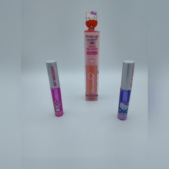 Sanrio Lip Gloss Duo + Hello Kitty Velvet Lip Stain Bundle My Melody Limited NWT - Picture 1 of 1